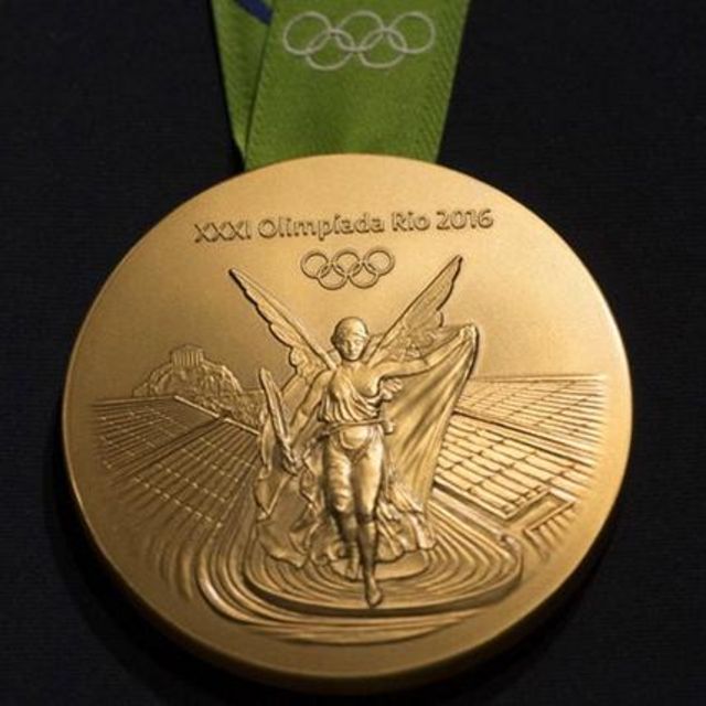 Die Bronzemedaille von Timo Boll der olympischen Spiele 2016 in Rio